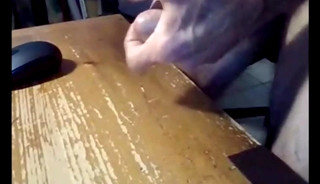 Hairy grandpa plays with sex toy