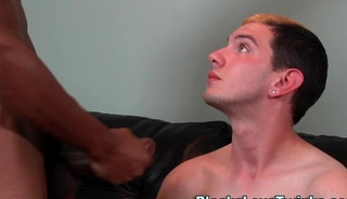 Gay amateur rides black schlong