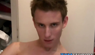 Skinny amateur twink Adan Leo solo jerks off solid cock