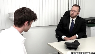 Big dick Mormon twink drills bearded elder after rimming