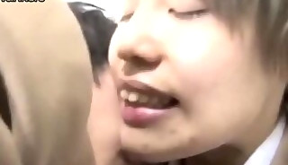 Asian guy tastes his mate s cock and fucks bareback and cumshot with handjob in class