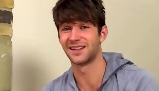 Cute guy jerks off first time infront of camera