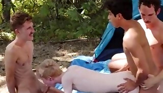 Group Gay Bareback at Camp- BoyCamper