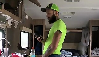 Inked stud barebacks gay stepson before creampie