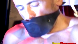 Dominated fireman tries to set himself free but cant do it