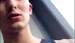 The guy jerked off and cum on the bus