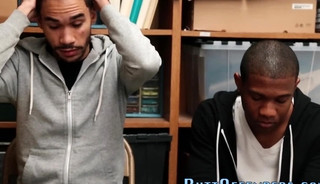 Black gay thief rides black cock