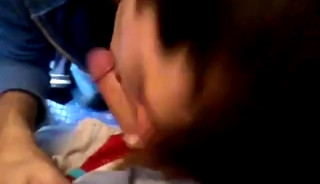 outdoor blowjob with cum swallow