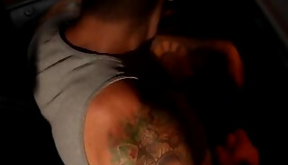 Gay jerking cock through window