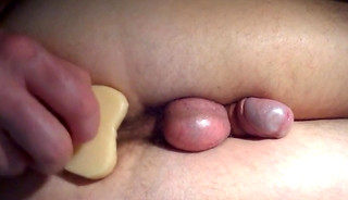 Prostate wet orgasm, anal play with dildo, no penis touch