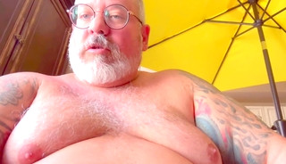 Dominant Big Bear Smushed You with Big Balls and Cum Gets All Over You