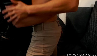 Horny jock Jamie Steel deepthroats rock hard cock before sex