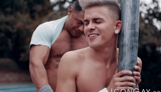 Skinny blonde twink Andy Taylor anal fucked hard from behind