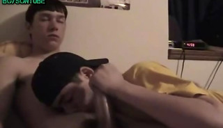 Boy sucks the big cock a straight guy