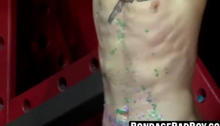 Sadistic Mikeal flogs hard wax off sub Chad