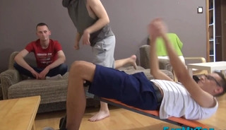 Gay trio with foot fetish suck dicks