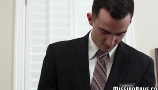 Mormon twink sucks horny elder after serving him his ass