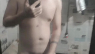 Asian Guy  Cum Sucking in mirror VietNam