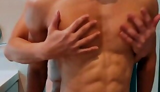 Hot muscle asian guy getting nipple play, muscle worship and nipple licking!