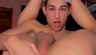 Barely Legal 18 Year Old Flexible Twink Cums With Legs Behind Head