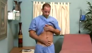 Horny Doctor Teasing His Hard Cock Solo