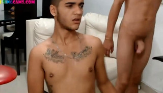 Fucking triple twink's cumshot  on face live on Cruisingcams.com
