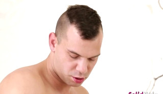 Real gay guys face jizzed sucking cock