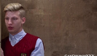 Religious twink barebacked after giving daddy wet blowjob