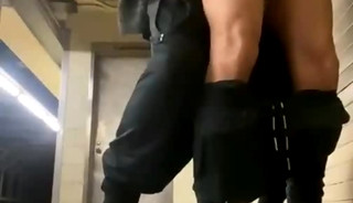 2 British bangers chavs fucked in a railway station