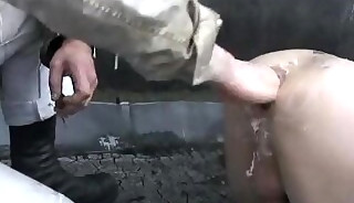 skinhead fists sub on rooftop whilst cigar smoking