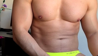 jerking off in a yellow thong