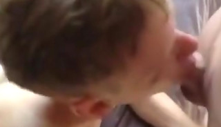 Redhead boy deepthroats Daddy POV big cock amateur
