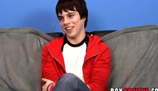 Twink interviewed for solo masturbation