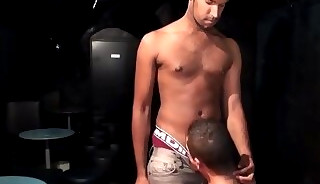 Cocksucking bottom stud 3some barebacked in amateur trio