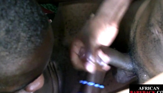 Uncut African Twink Jerks while Breeded for Cumshot
