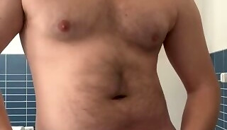 Str8 Big Strong Cock Dude Cums Sniffing Own Undies