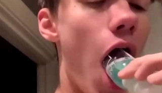 Volleyball player Henry Dufour blows and exposes his body and grabs his ass