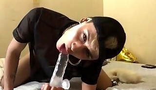 Amateur Latin twink toys his asshole and jerks cock