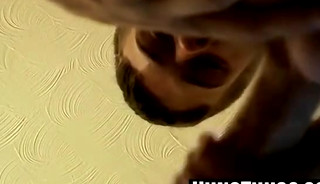 Thug jerks off watching TV while recording himself