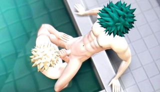 Hero's Bath Time - Midoriya x Bakugo - My Hero Academia - 3D Animation The Sims 4