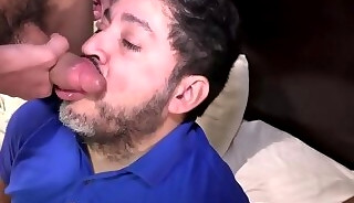 Dad and Son Barebacking Gang Bang