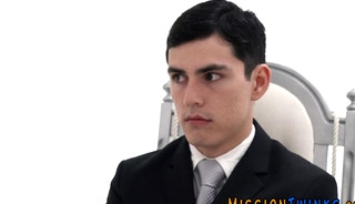 Ass fingered and cock tugged mormon cums