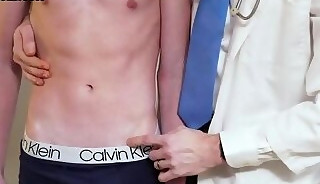 Petite twink fucked by hunk doctor after medical exam