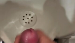 Jerking in Public Toilet Bowl