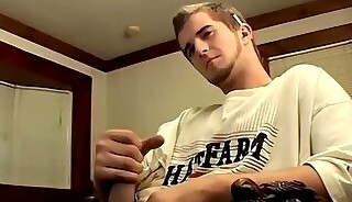 Cute Straight Trash jacks his big cock for cash- RedneckOnly