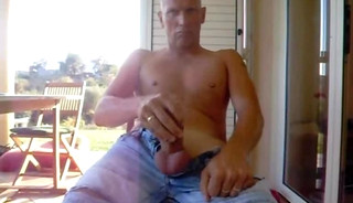 holiday wank in ripped jeans