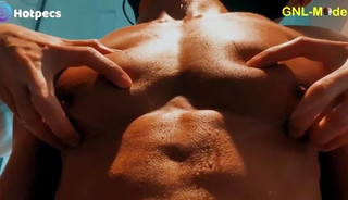 Hot Asian guy enjoying a good jerk off and nipple play