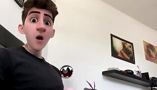 Cute Anime Cartoon Boy Jerks Off after Soccer Game!! Cums on his Face and Shows his Feet!